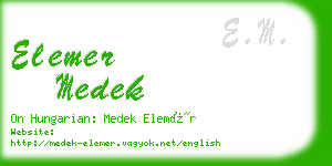 elemer medek business card